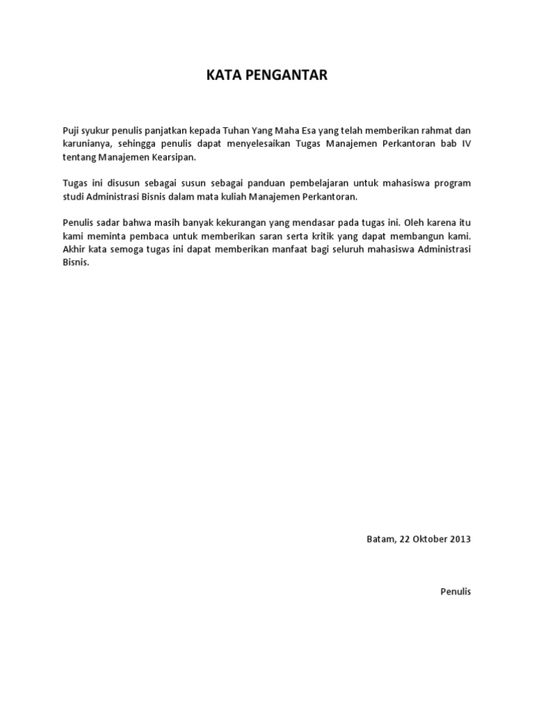 Contoh Makalah Kearsipan Kantor Dikdasmen