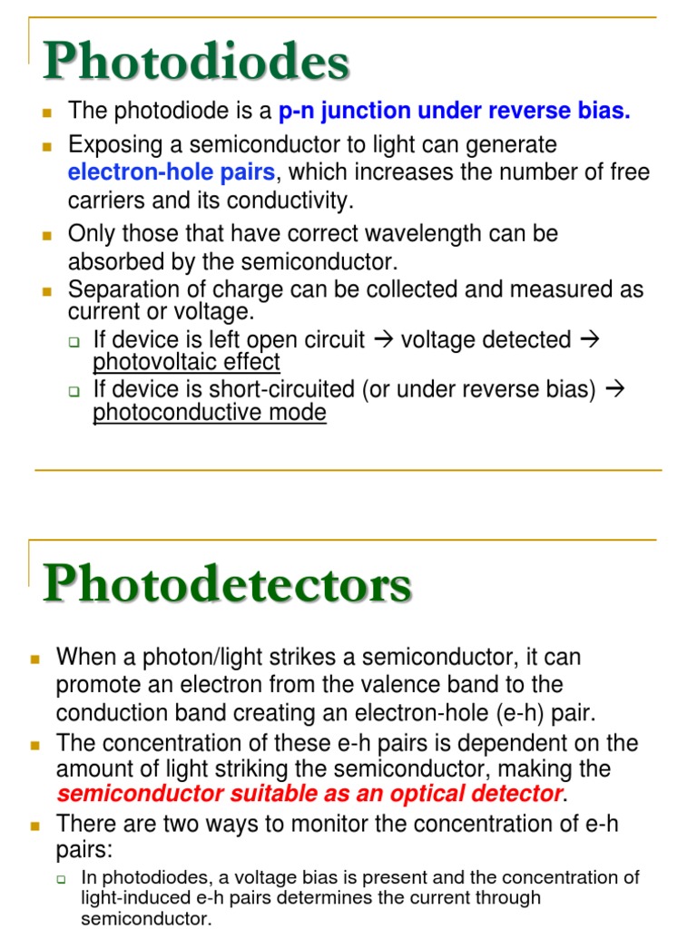 photodiodes.ppt Semiconductors Solar Cell