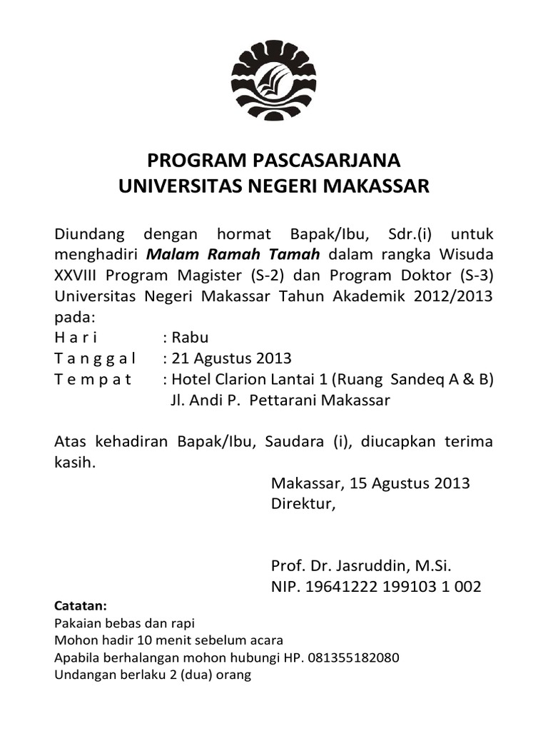 Undangan Ramah Tamah Pdf