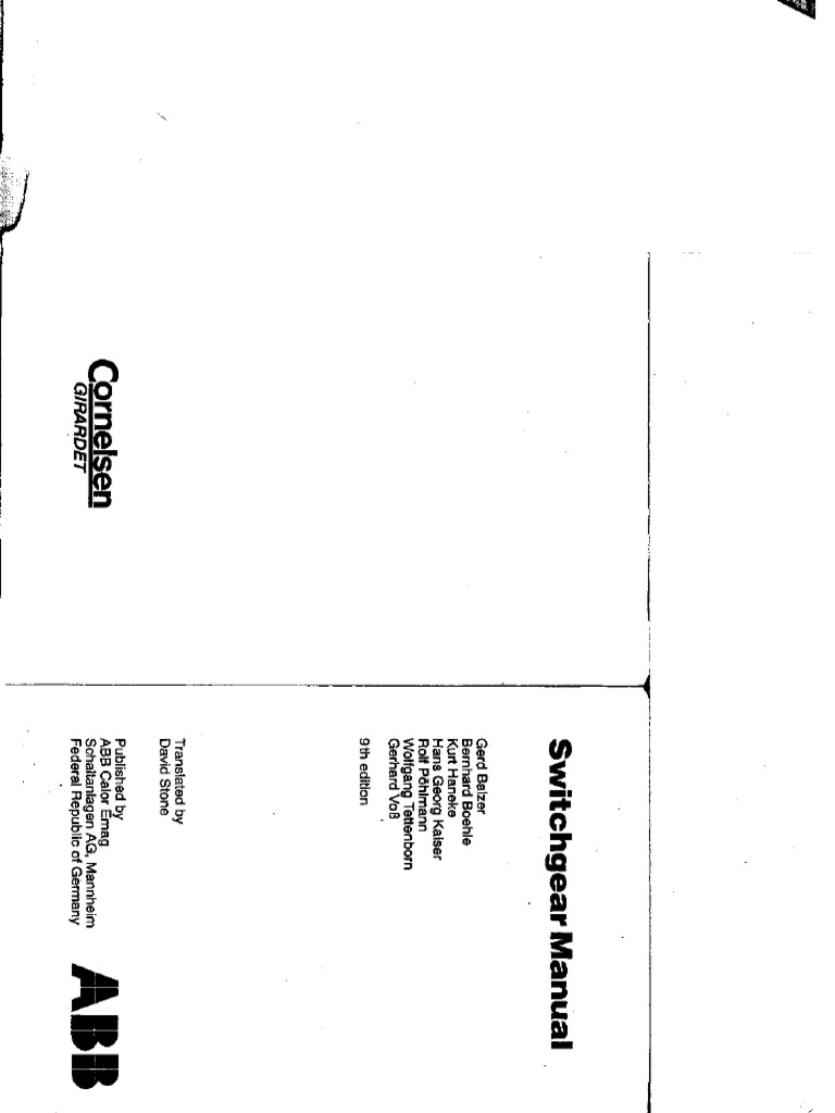 Abb Switchgear Manual