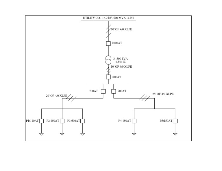 13.2 kV Electrical Single Line Diagram | PDF | Technology & Engineering