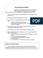 paragraph formats powerpoint assignment instructions