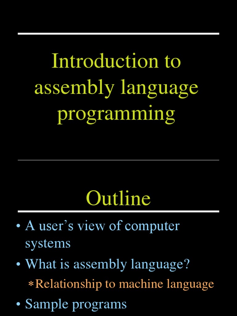 intro to assembly language.ppt | Assembly Language | Instruction Set