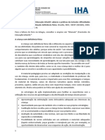 Início de Conversa Creche Sobre Alunos Com Deficiência Física Outubro de 2013