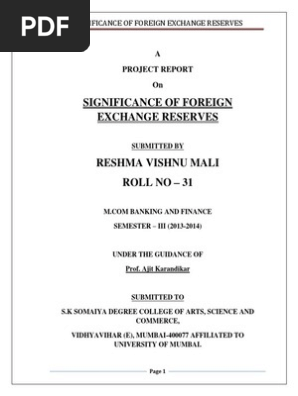 Significance Of Foreign Exchange Reserves Foreign Exchange - 