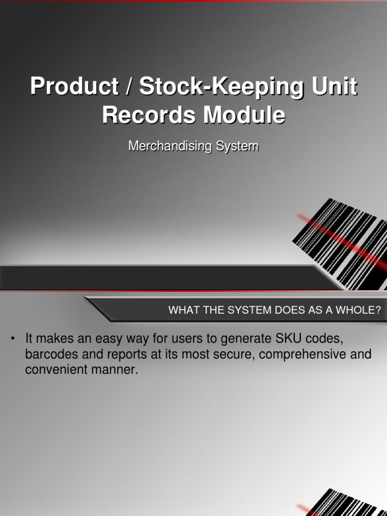 SKU Management System Overview | PDF | Business | Computers