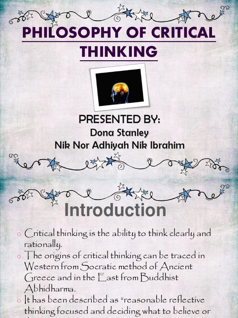 critical thinking research pdf