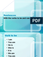 Sentences: With The Verbs To Be and Can
