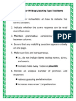 Guidelines For Writing Matching Type Test Items PDF