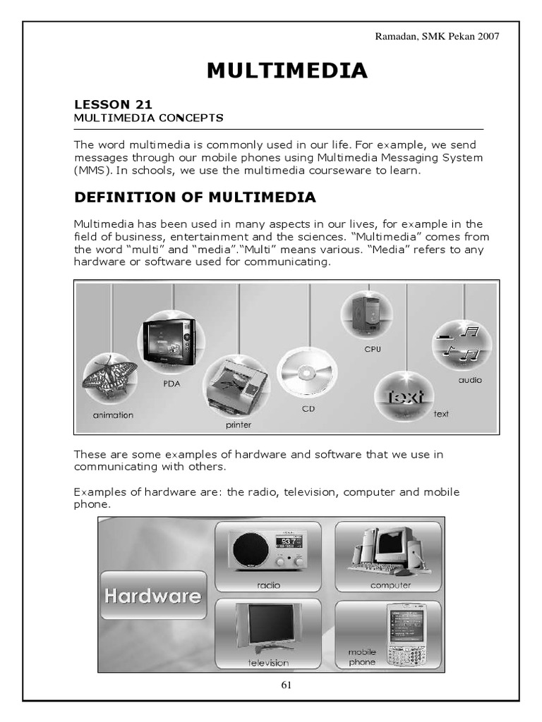 Multimedia Basics for Students | PDF | Multimedia | Graphical User ...