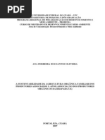A SUSTENTABILIDADE DA AGRICULTURA ORGÂNICA FAMILIAR