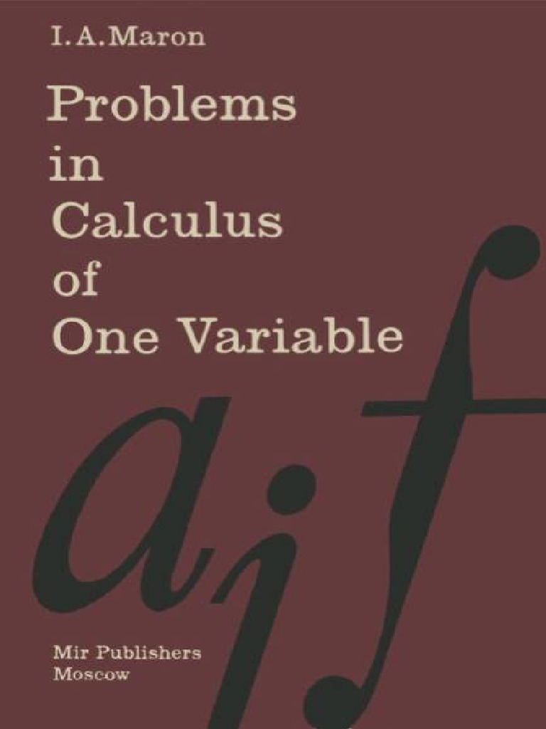 Problems in Calculus of One Variable I A Maron PDF | PDF