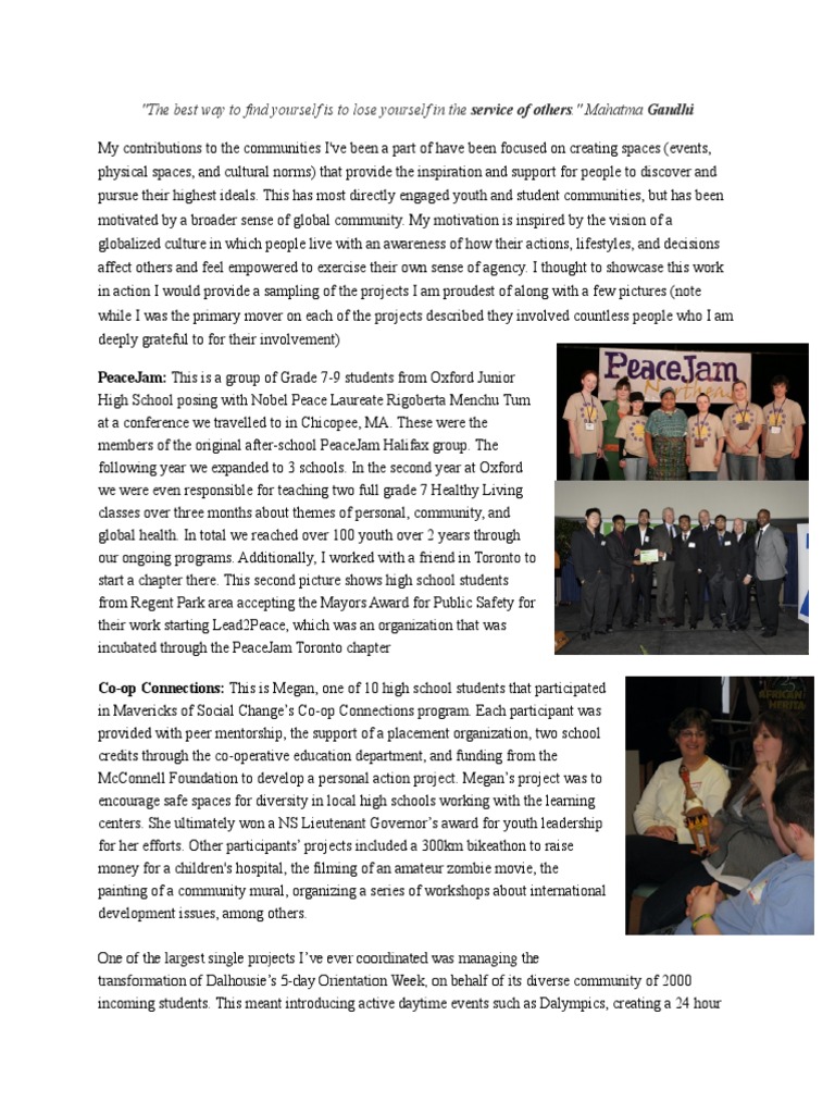 Contributions PDF | PDF | Community | Teaching And Learning