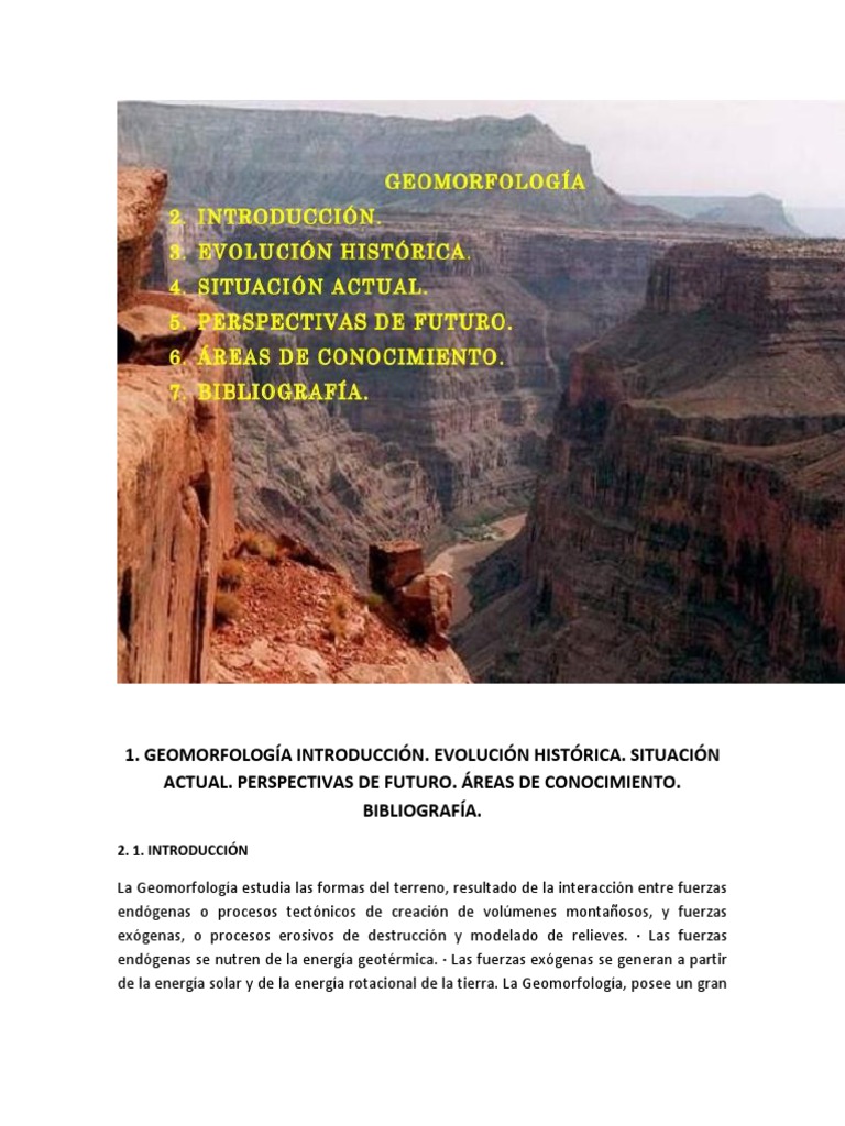 La Geomorfologia Actual | Geomorfología | Geología