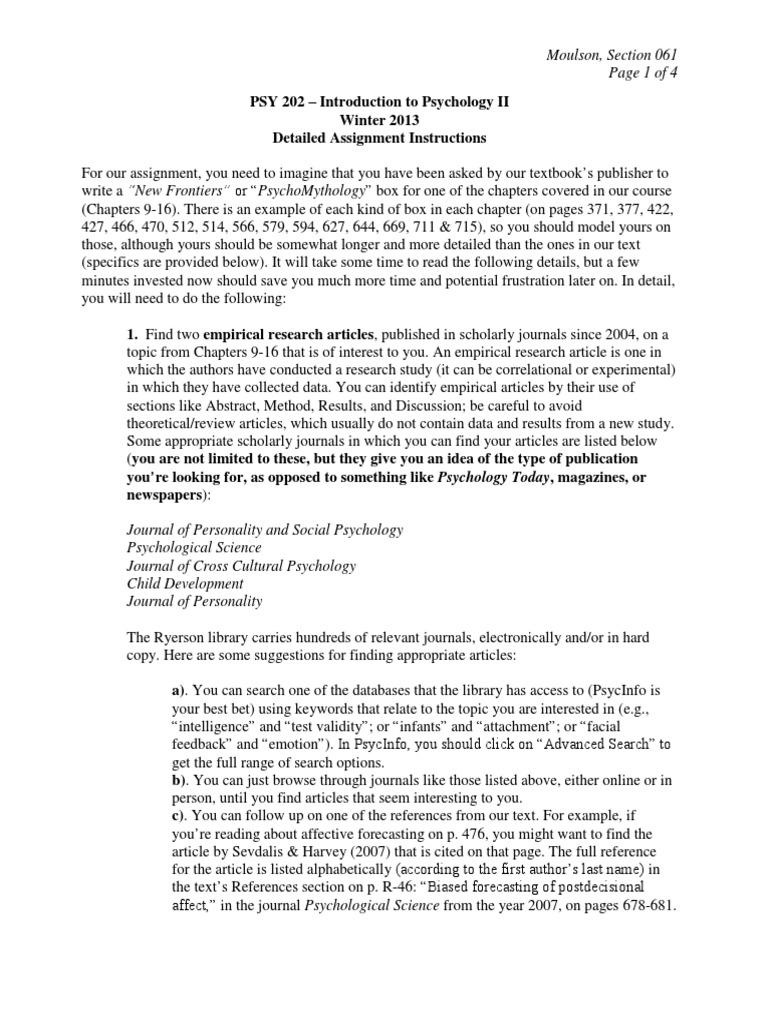 PSY 202 Assignment: Research Box Guide | PDF | Citation | Academic ...
