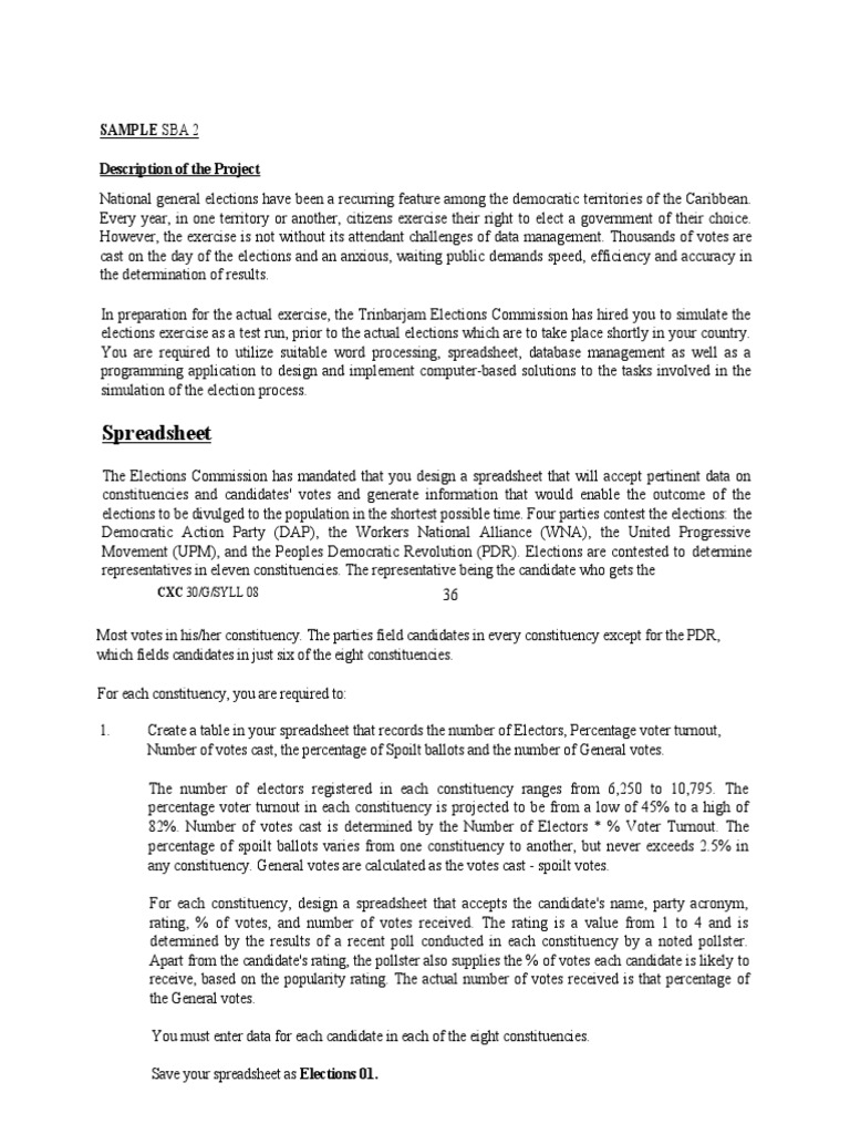 SAMPLE SBA for Information Technology for CSEC .doc | Voting | Opinion Poll