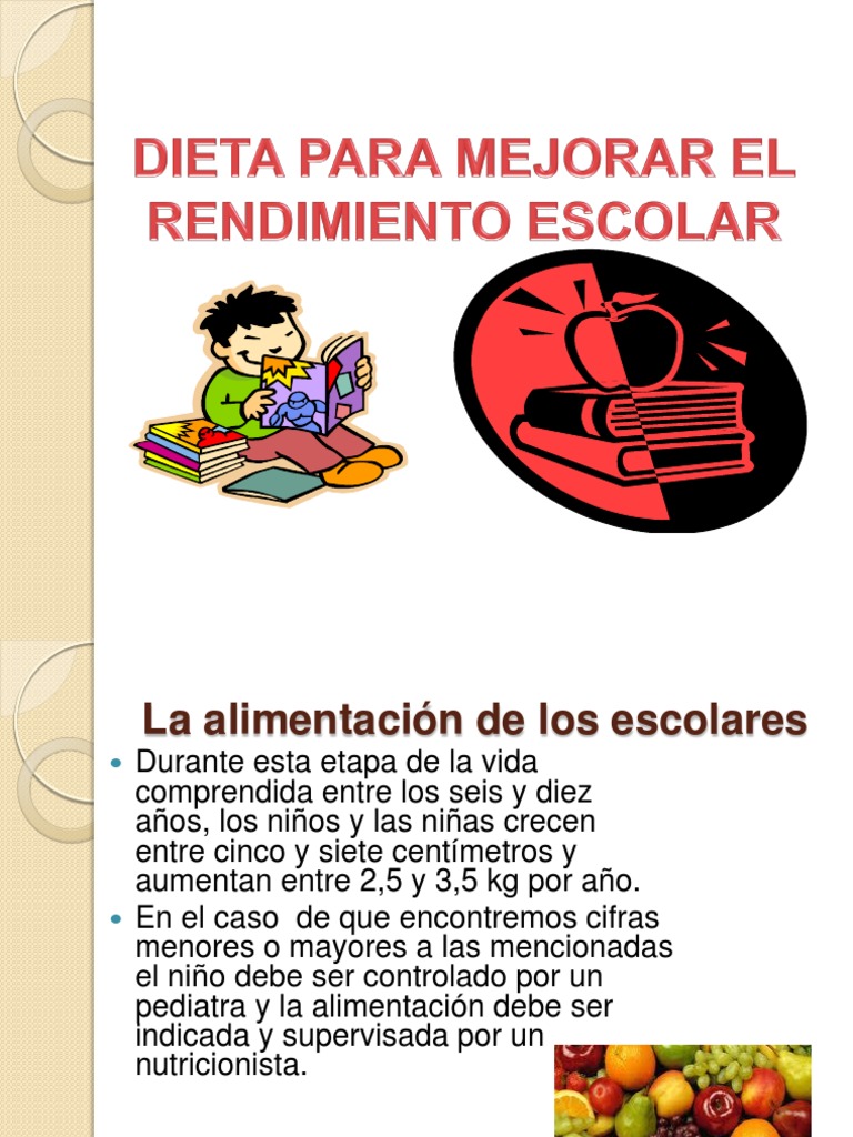 Dieta para Mejorar El Rendimiento Escolar | PDF | Panes | Alimentos