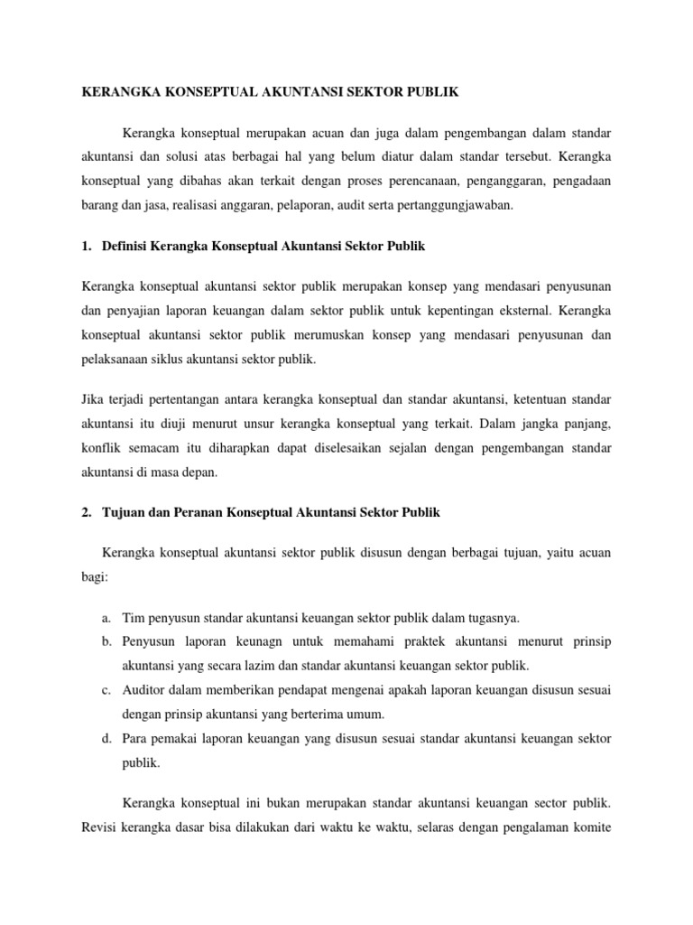 Makalah Kerangka Konseptual Akuntansi Sektor Publik