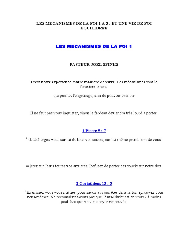 Vivre par la Foi en Jésus-Christ | PDF | Dieu | Saint-Esprit