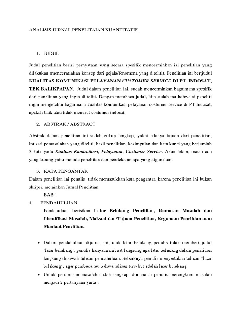 Analisis Jurnal Penelitaian Kuantitatif Docxdef Pdf