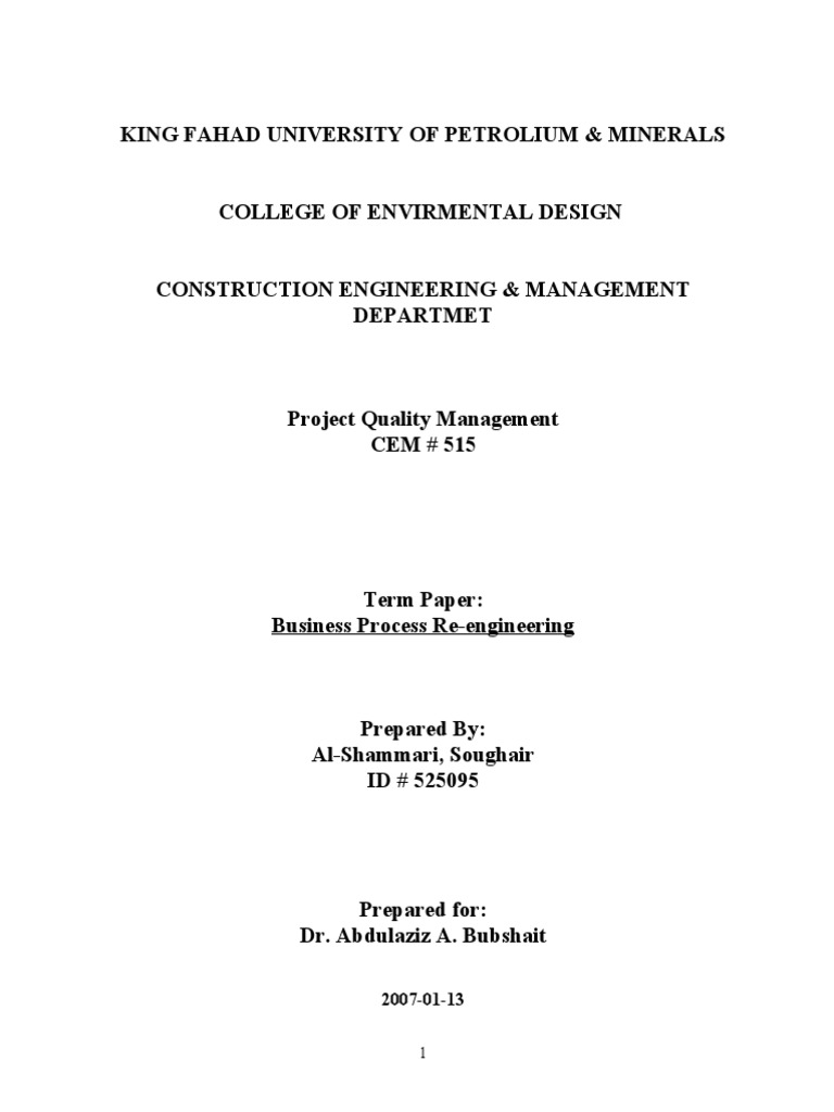 Business Process Reengineering 2 | PDF | Business Process | Strategic ...
