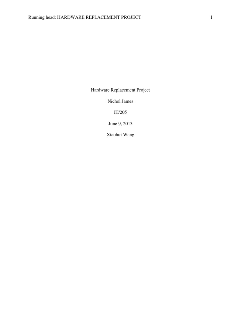 Hardware Replacement Project Overview | PDF | Project Management | Business