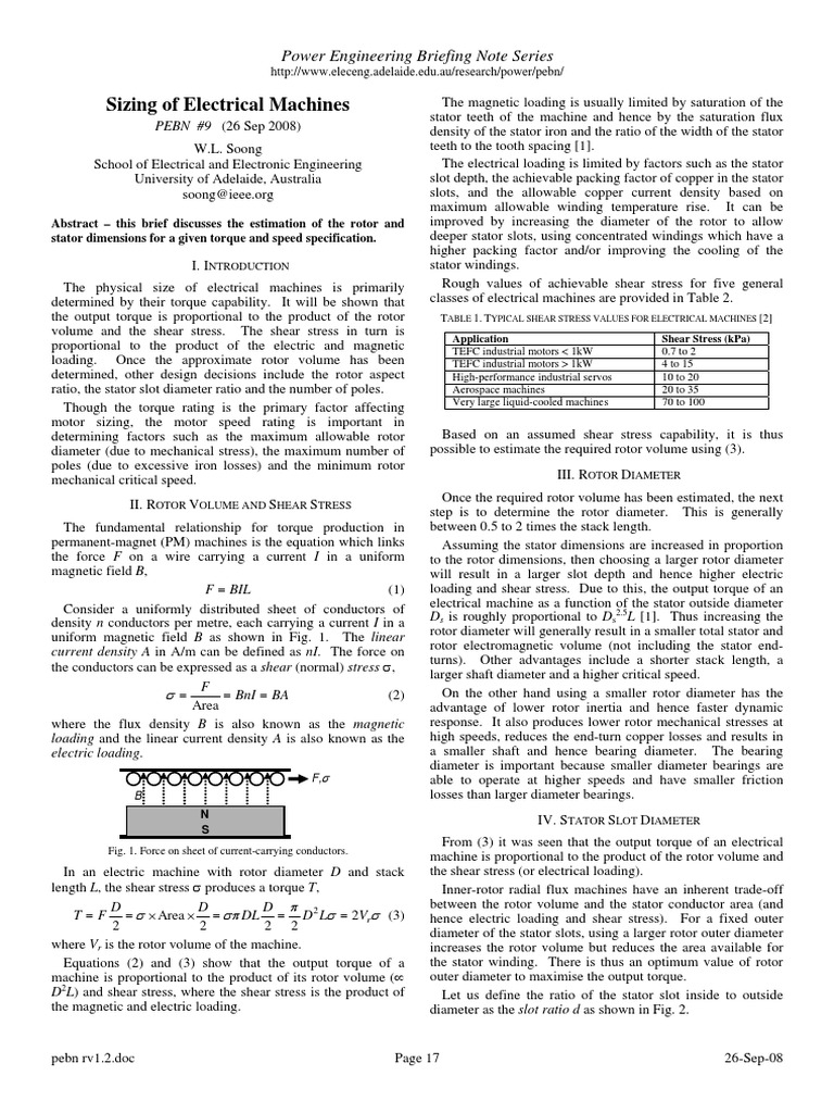 Sizing Electrical Machines for Torque | PDF | Computers | Technology ...