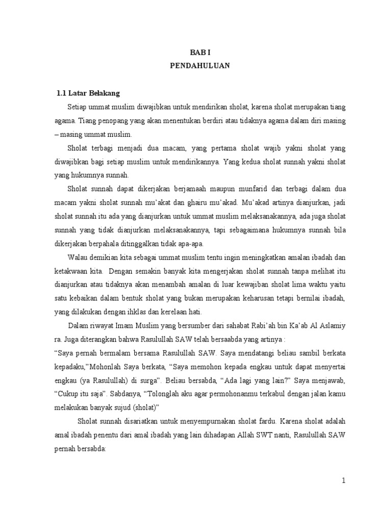 Makalah Sholat Sunnah | PDF