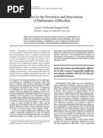 Principles For The Prevention and Intervention of Mathematics Difficulties PDF