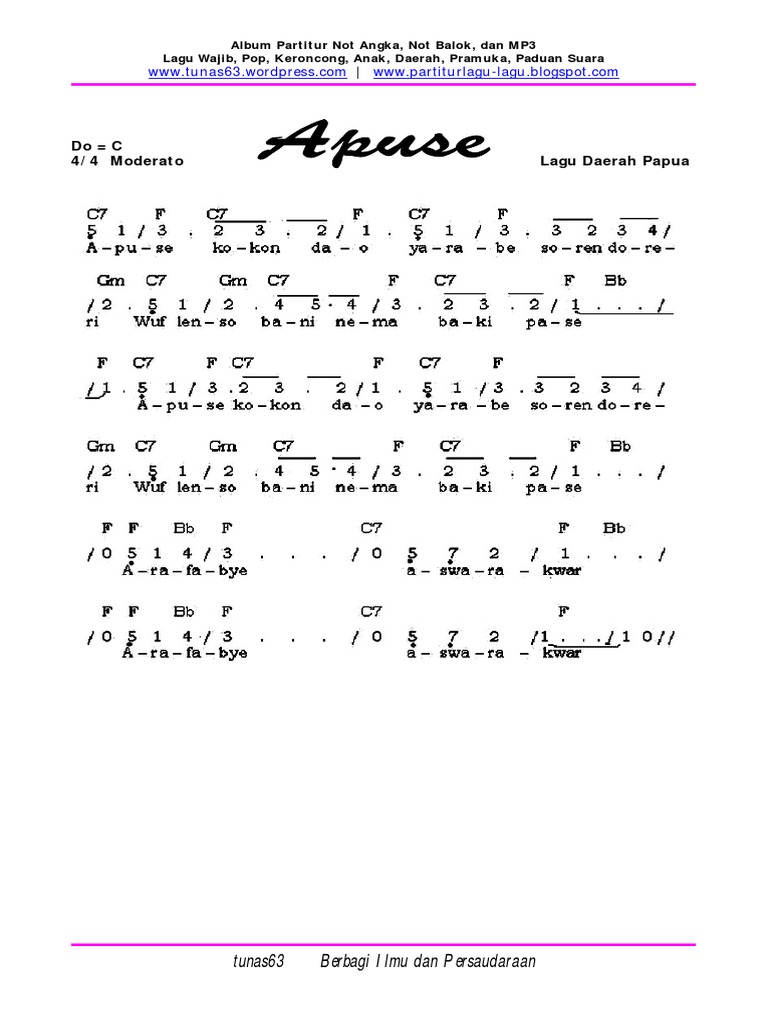 Chord Lagu Apuse