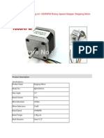 1000 RPM Stepper Motor Specification