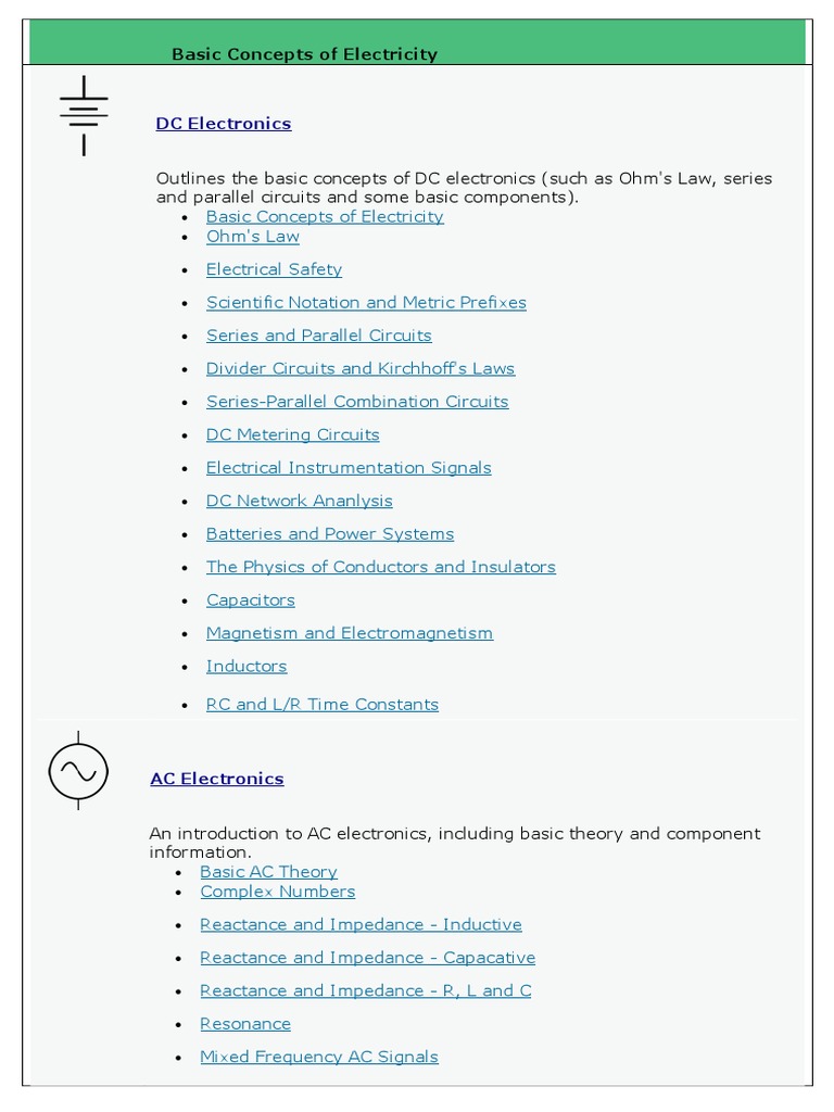 Basics of Electricity & Electronics | PDF | Electric Charge ...