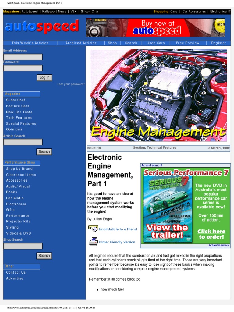 AutoSpeed - Electronic Engine Management, Part 1 PDF | PDF | Throttle ...