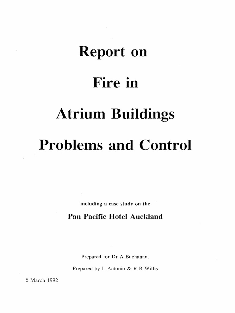 Fire Report in Atrium PDF Fire Sprinkler System Smoke