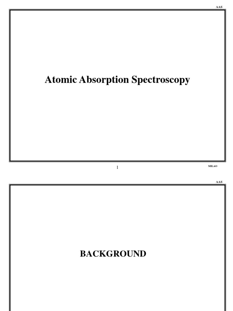 5AAS S PDF Atomic Absorption Spectroscopy Physical Chemistry