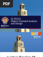 SS ZG514 Object Oriented Analysis and Design: BITS Pilani BITS Pilani