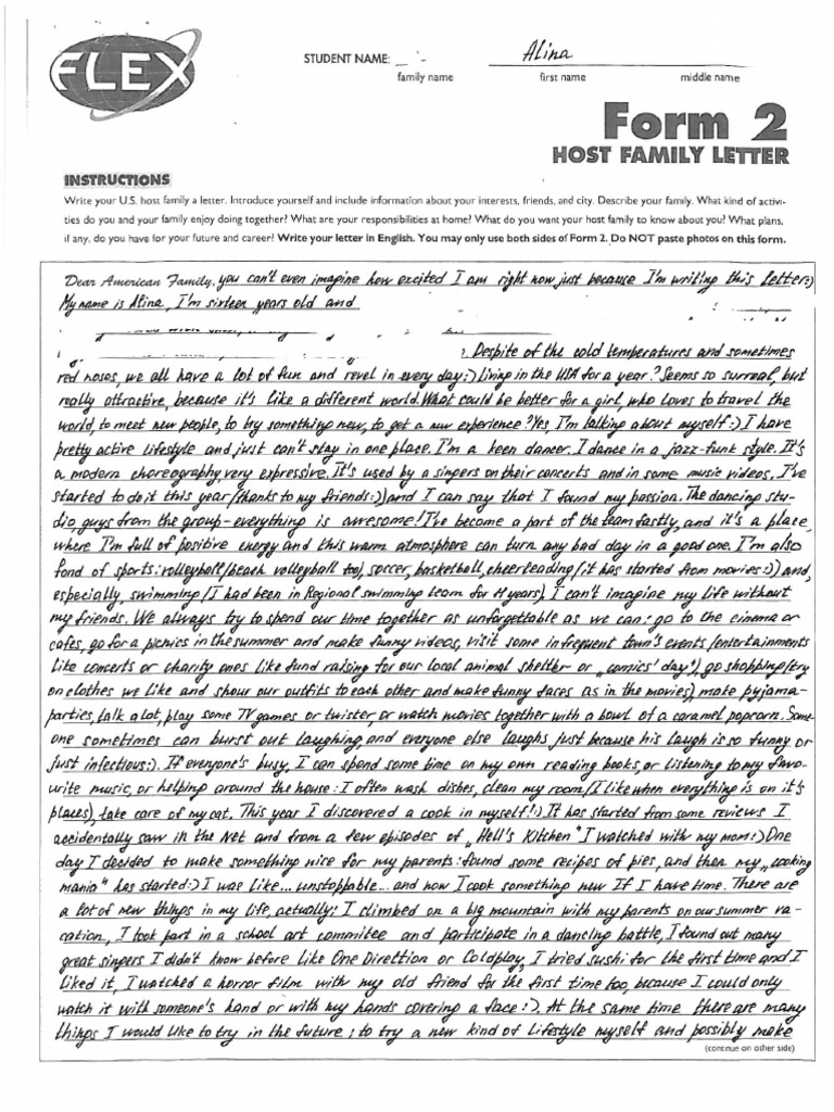 Host Family Letter Alina  PDF