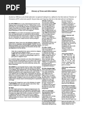 Incoterms Rtf Logistics Commercial Item Transport And Distribution