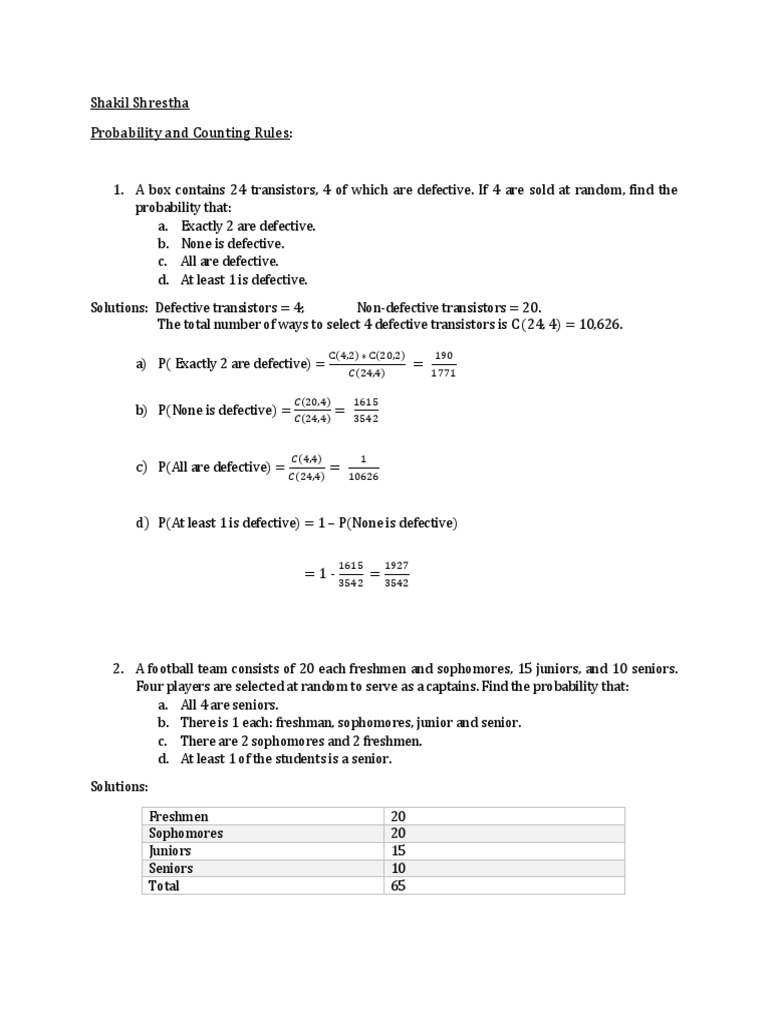 Probability and Counting Rules