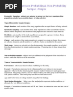 Probability and non probability