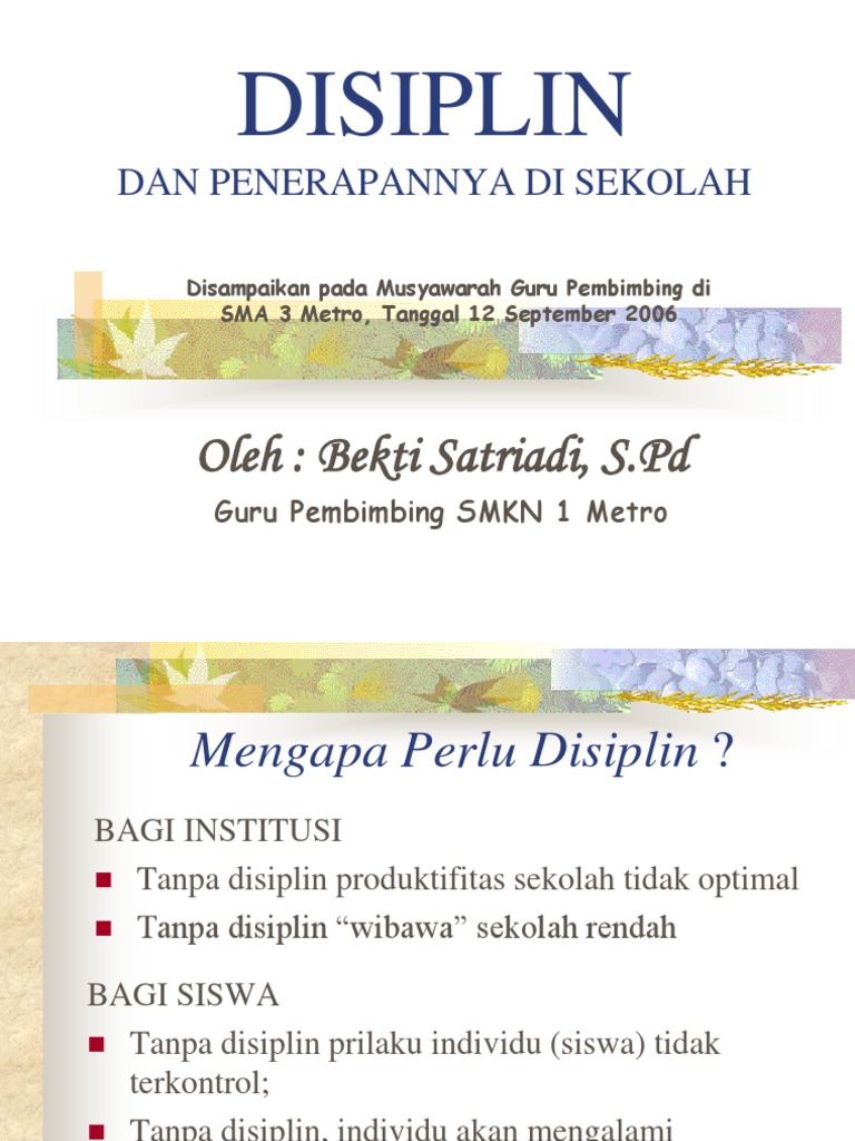 PENGERTIAN DISIPLIN ppt