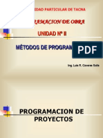 Unidad II Metodos de Programacion Barras Gantt PER - CPM