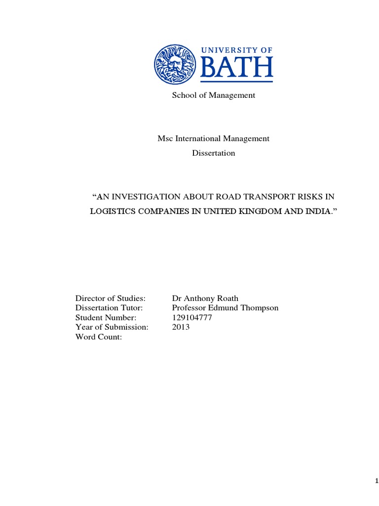 phd thesis on logistics