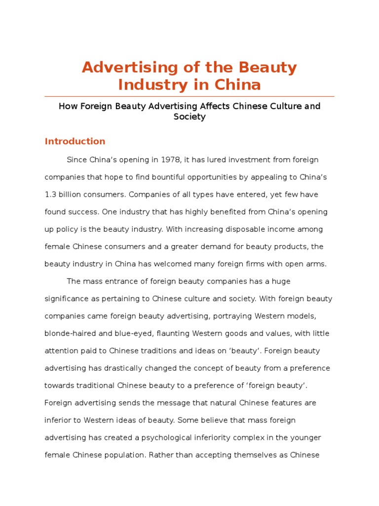 Impact of Foreign Beauty Ads in China | PDF | Beauty | Advertising