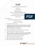 Engineering Thermodynamics Question Paper Maj June 2007