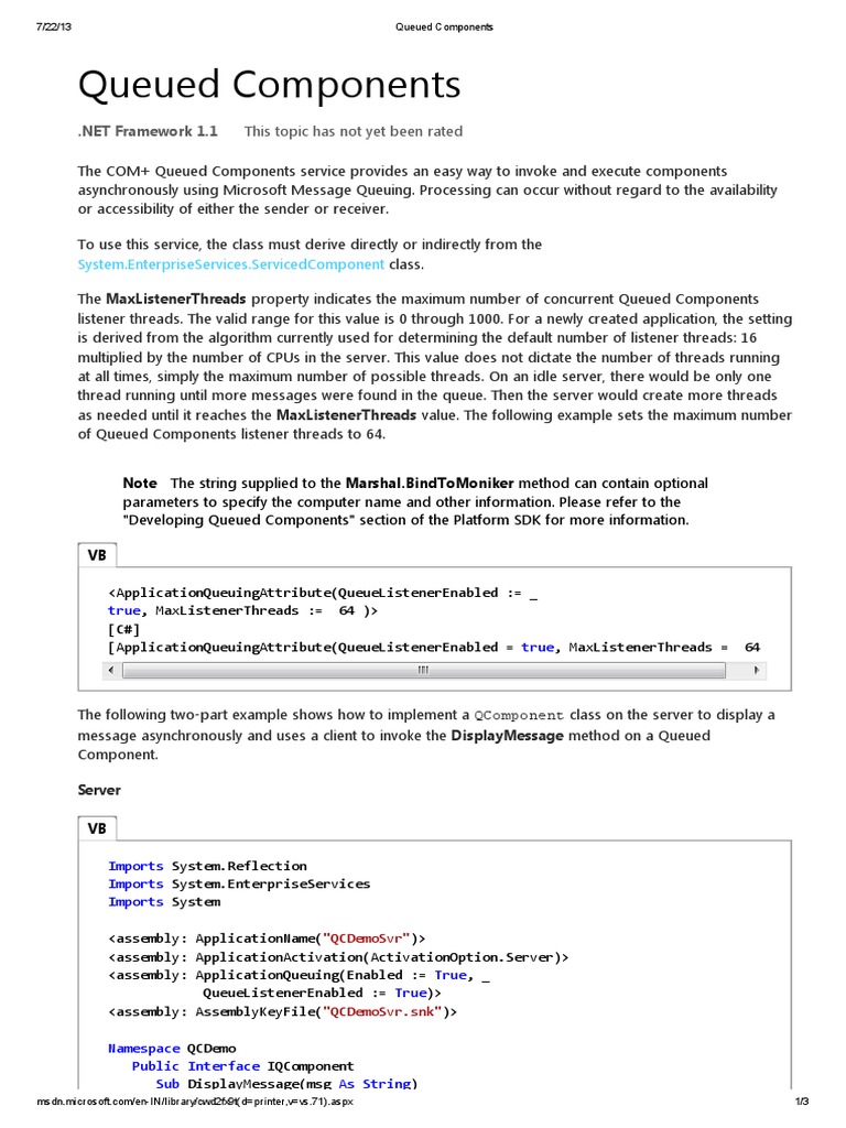 Queued Components PDF | PDF | Computer Programming | Software Engineering