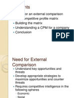 Need For An External Comparison The Competitive Profile Matrix Building The Matrix Understanding A CPM For A Company Conclusion