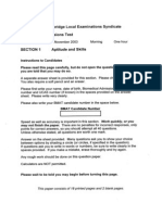 Biomedical Admissions Test 2003