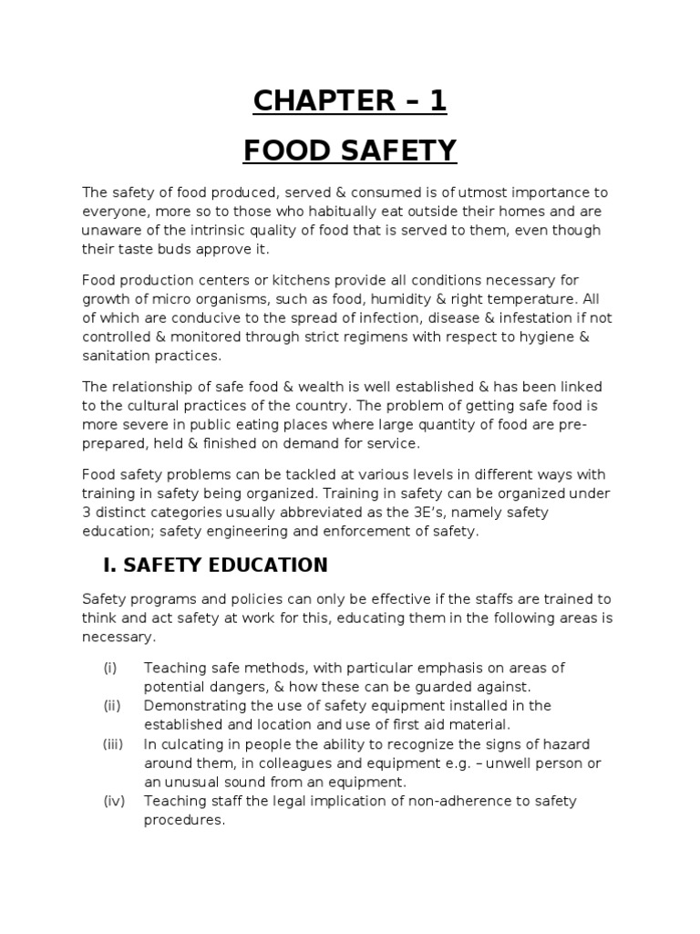 Food Safety | PDF | Wellness | Science & Mathematics