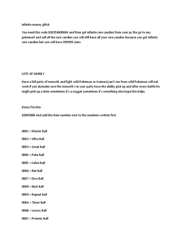 Fire Red Cheats PDF | PDF